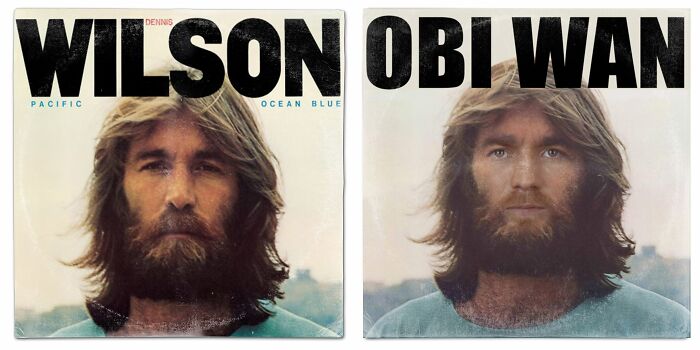 Album cover reimagined with Star Wars character Obi Wan replacing Dennis Wilson on vintage style artwork.