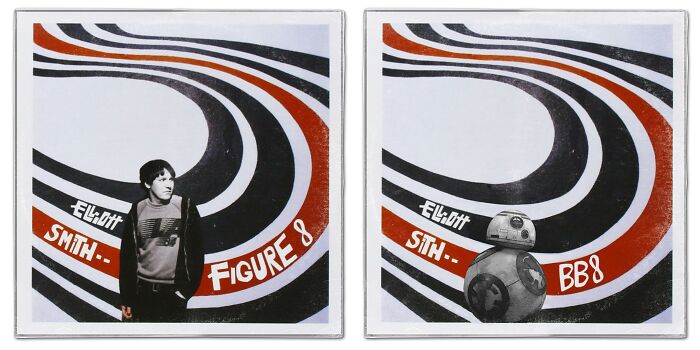 Album cover reimagined with Star Wars character BB-8 replacing the human figure, blending music art and sci-fi themes.