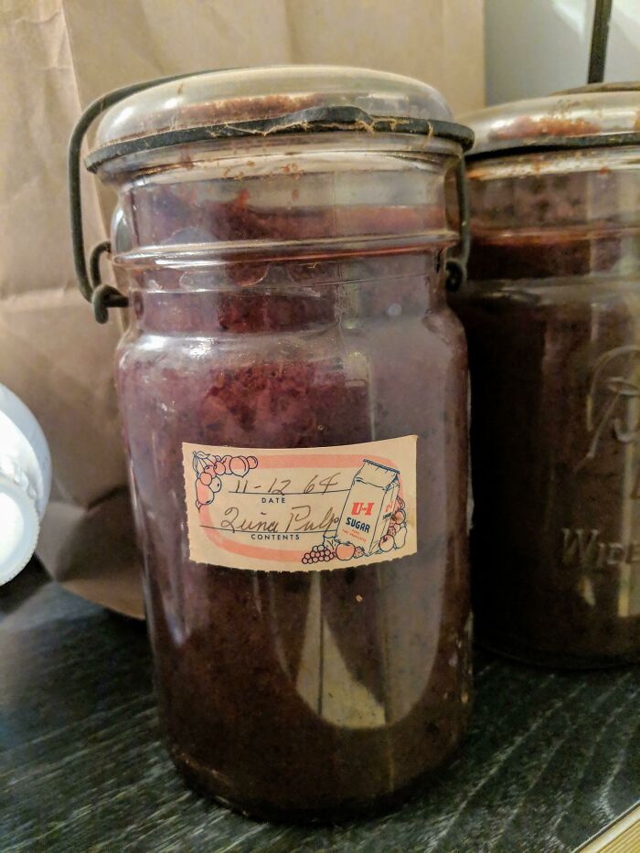 Old jar with dated label found in an old house among bizarre things that left everyone confused.