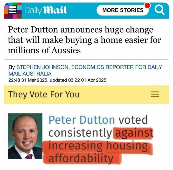 Peter Dutton highlighted for actions affecting housing affordability, relevant to bad landlords and renting nightmares.