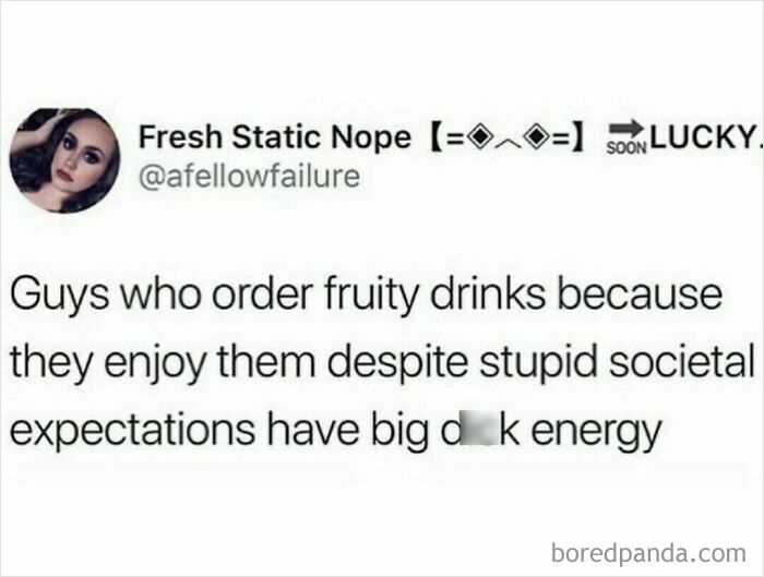 Social media post humor about ignoring societal expectations, relatable shower feels expressing confidence and authenticity.