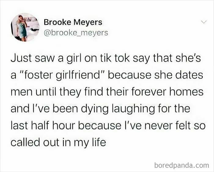 Social media post about dating humor that fits well with relatable shower feels posts and moments.