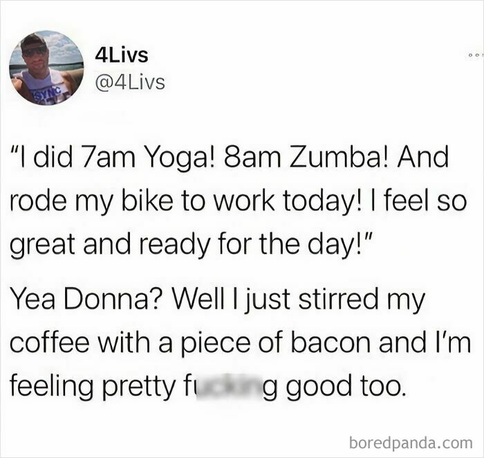 Meme showing a humorous comparison of morning routines, fitting the theme of random memes for a brain break.