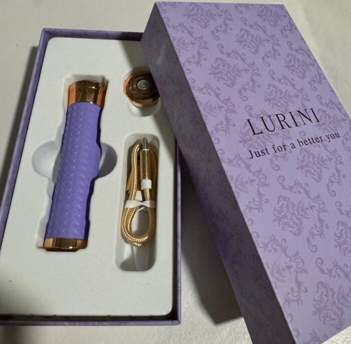 Lurini skincare device kit with a purple handle and gold accents, designed as a summer body game-changer.