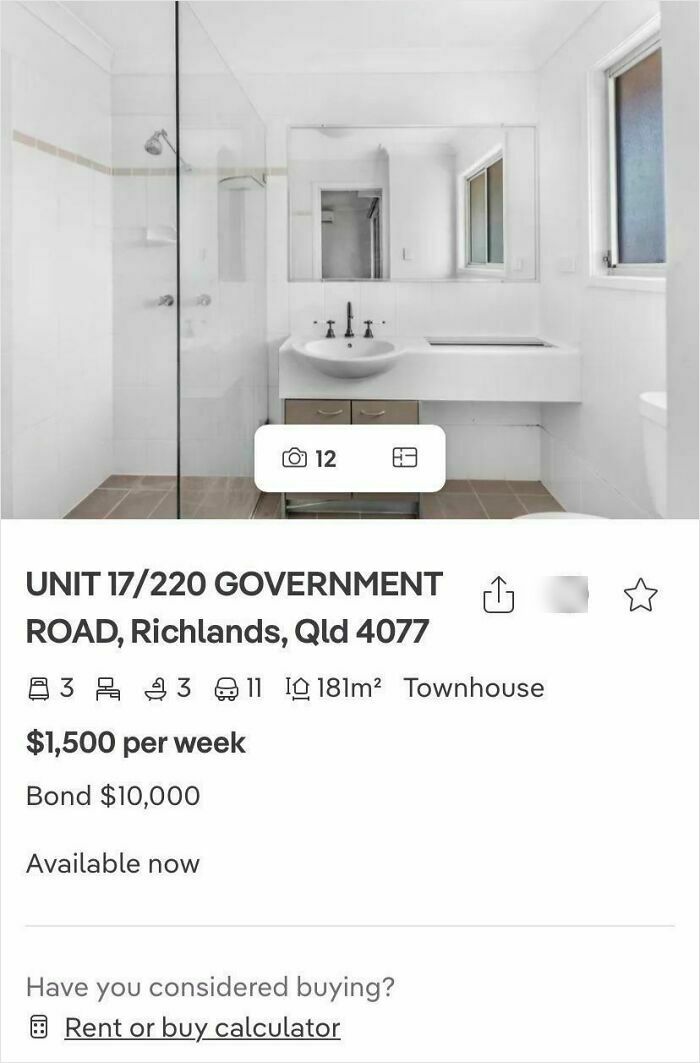 Modern townhouse bathroom with glass shower and sink, highlighting bad landlords and renting challenges in Richlands QLD.