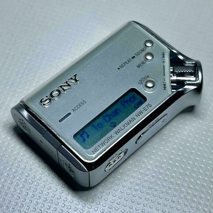 Vintage Sony Network Walkman NW-E75 portable music player showcasing early technology in vintage devices collection.