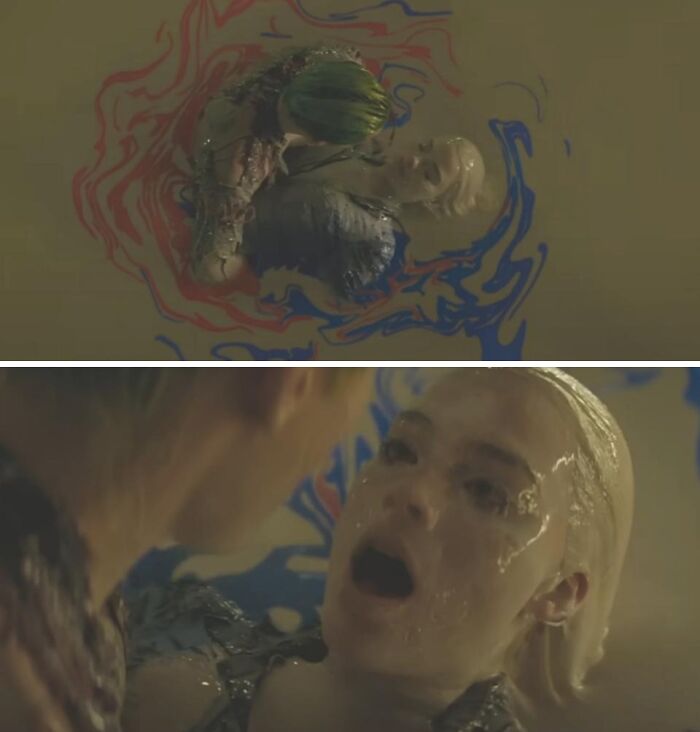 Actors in a water scene depicting drowning, showing behind-the-scenes risks from movies and TV productions.