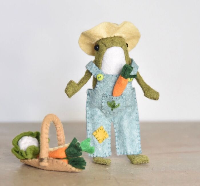 I Designed A Frog Doll Sewing Pattern From Felt Fabric And Made Him Lots Of Cute Outfits To Wear!