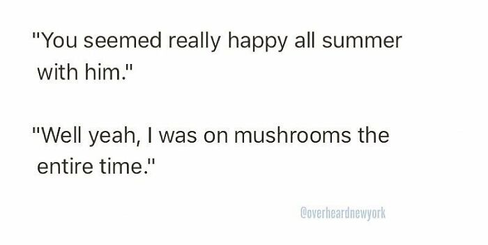 Text conversation with surprising quote overheard in New York, highlighting funny moments people overheard New Yorkers.