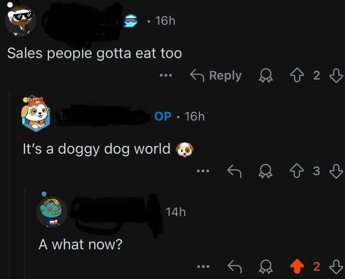 Screenshot of a social media thread with confused comments illustrating how people's brains gave up on thinking.