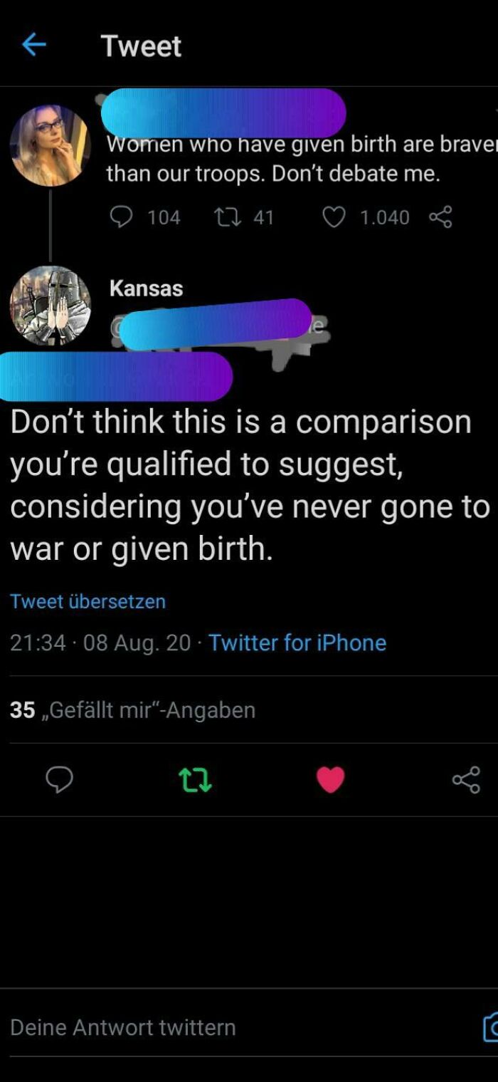 Screenshot of a Twitter exchange showing women being called out for making controversial comparisons online.