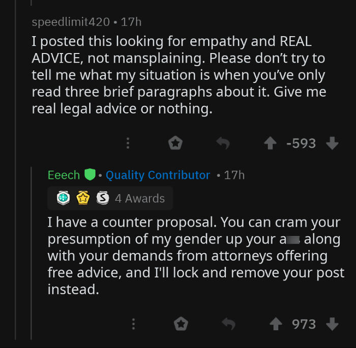 Online comments showing women being called out for jerk behavior in a heated social media exchange.