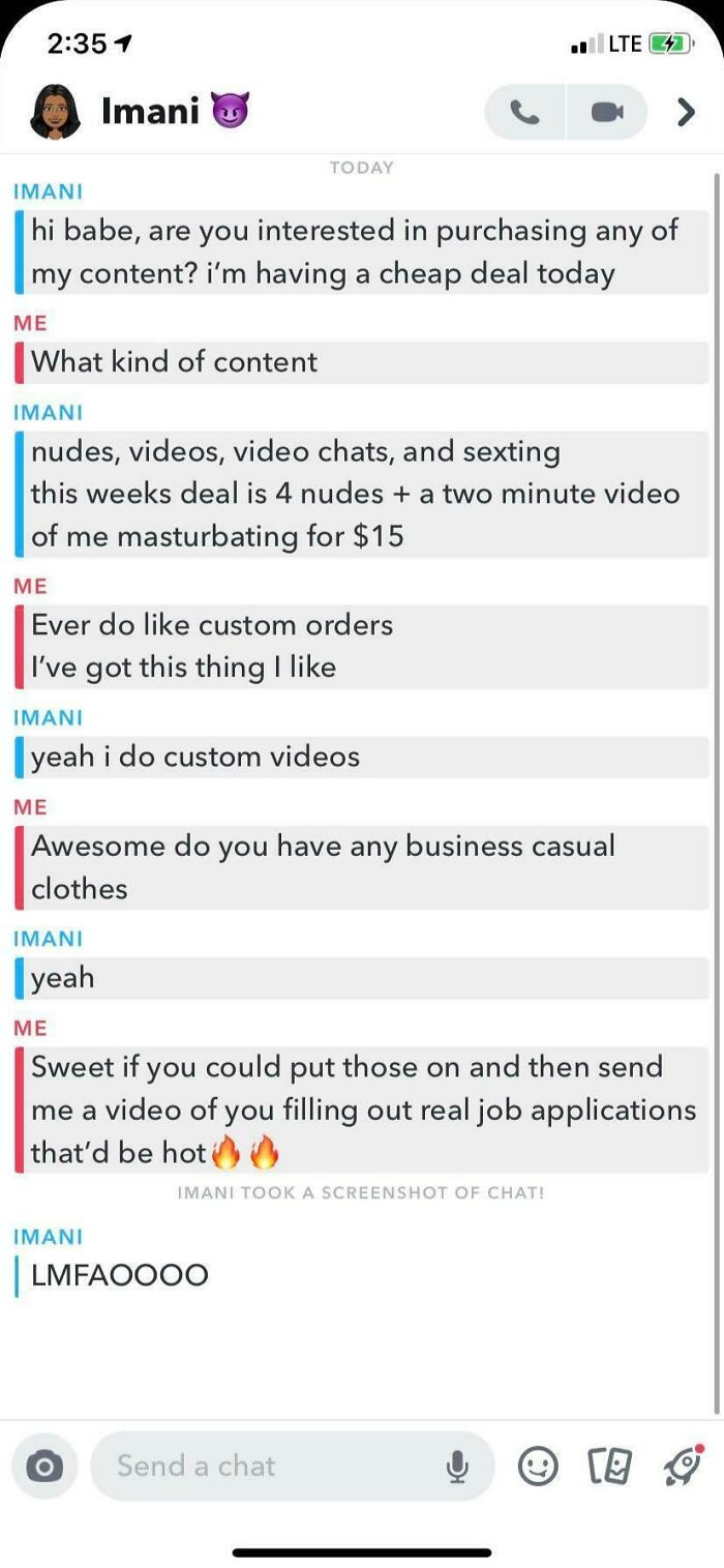 Screenshot of a conversation showing a woman being called out online for selling explicit content in a jerk interaction.