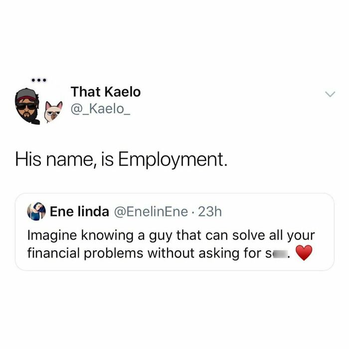 Screenshot of a Twitter exchange showing a woman being called out online about financial independence and employment.