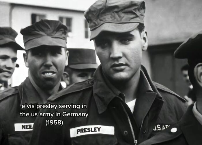 Elvis Presley serving in the US Army in Germany, a monumental life moment frozen in time.