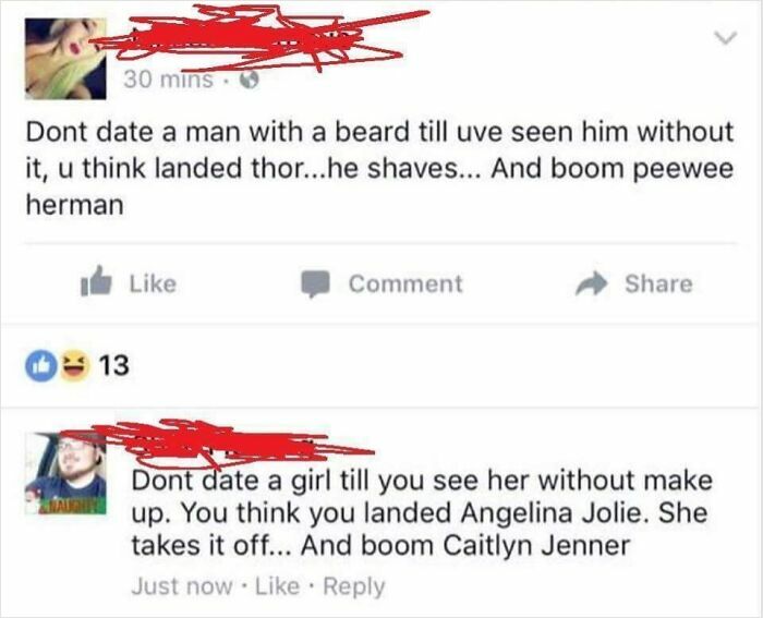 Screenshot of online comments showing women being called out for rude behavior in social media conversations.