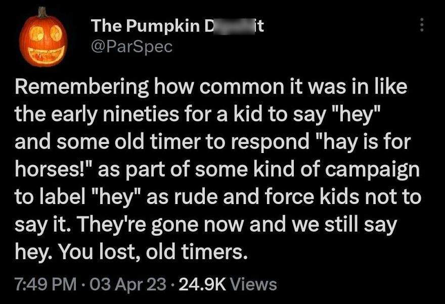 Tweet from a comedian on Twitter recalling 90s slang and old timers, shared in a funny comedy post.