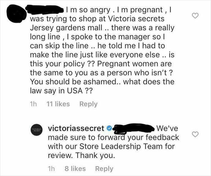 Screenshot of an entitled parent's complaint online about skipping a line, exposing entitled behavior by parents.