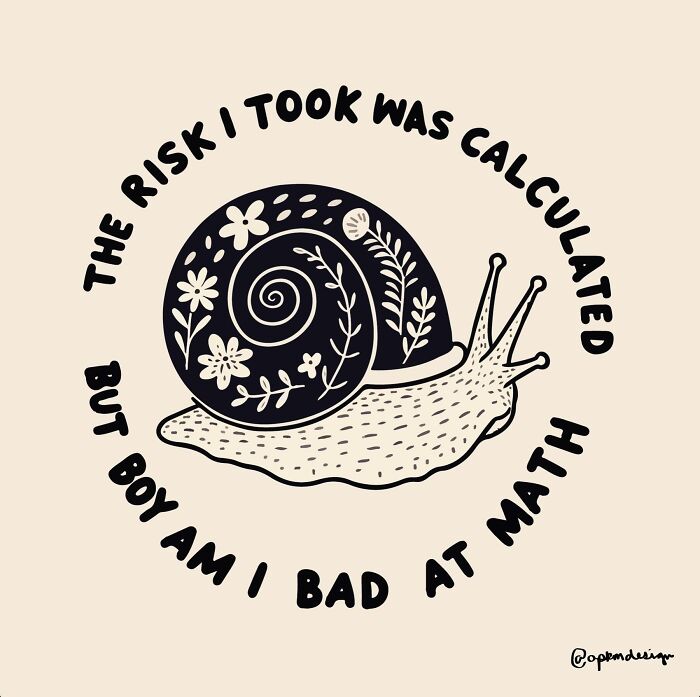 Snail illustration with floral shell surrounded by text expressing vulnerability, linked to art therapy and emotional expression.