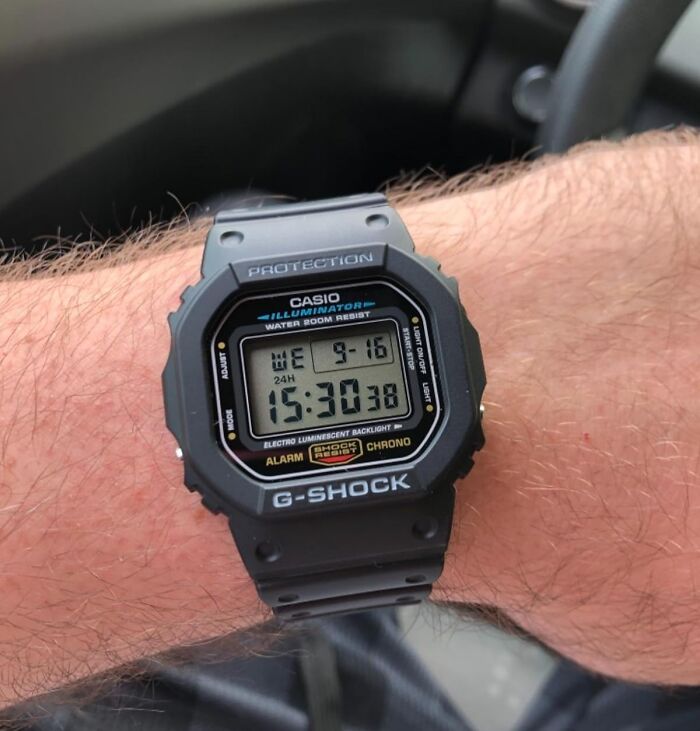 Casio G-Shock digital watch on wrist, a stylish accessory perfect for unique Father's Day finds and gifts.