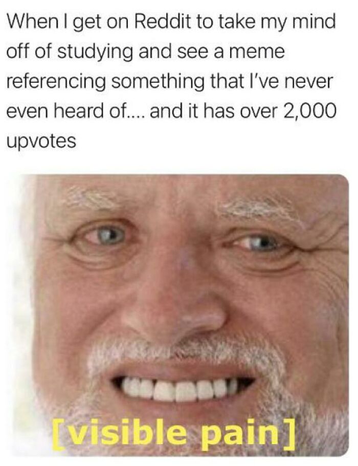 Meme showing visible pain face reacting to confusing medical school knowledge and popular memes with many upvotes.