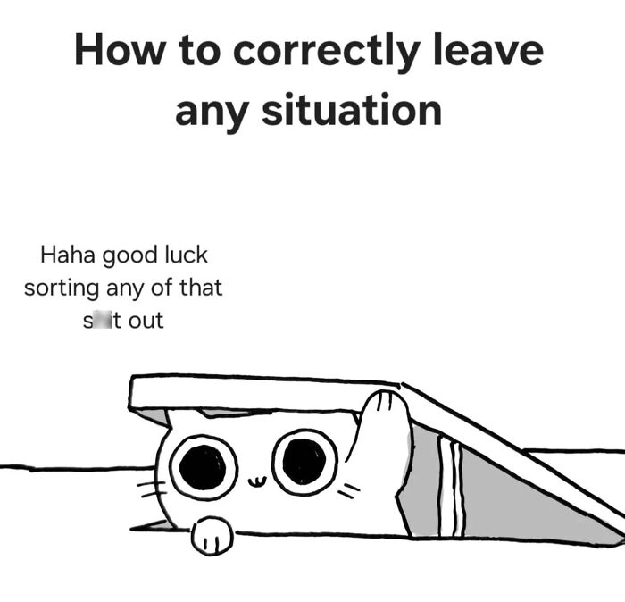 Minimalist comforting animal illustration of a cat peeking from under a door, evoking calm and whimsy.