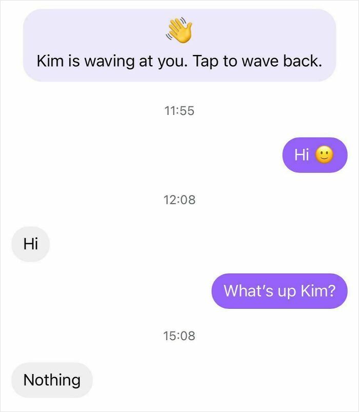 Chat conversation showing delayed and minimal responses causing mild frustration, illustrating what ruined mood.