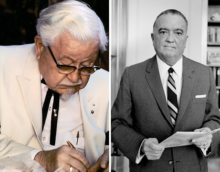 Two historical figures, one writing and one holding documents, highlighting unexpected friendships between historical figures.