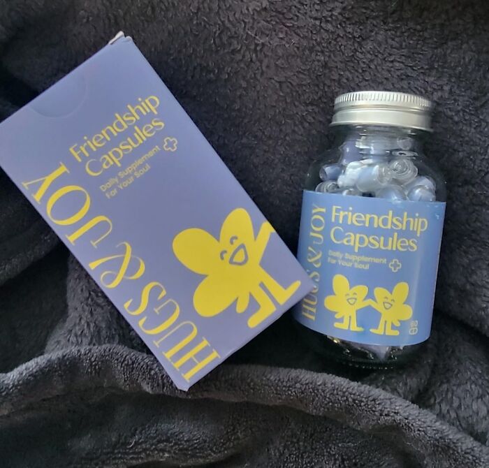 Friendship Capsules gift set with joyful character illustrations, a playful present for beautifully unhinged friendships.