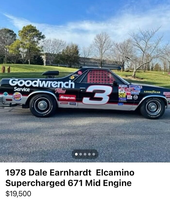 1978 Dale Earnhardt Elcamino with Goodwrench livery, part of 103 cars of absolute chaos spotted for sale collection