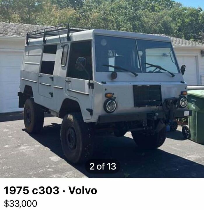 1975 Volvo c303 off-road vehicle for sale, part of 103 cars of absolute chaos collection spotted online.