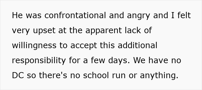 Text expressing frustration about husband's refusal to help check on elderly parents’ home responsibility. Text expressing frustration about husband's refusal to help check on elderly parents’ home responsibility.