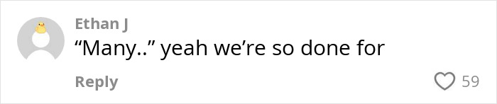 Comment by Ethan J expressing concern with the phrase many, related to the pope's menacing message going viral.