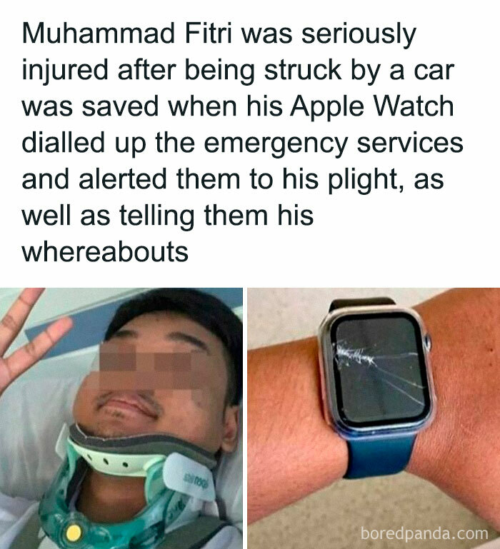 Man seriously injured after car accident saved by Apple Watch alerting emergency services, a disturbing and unsettling event.