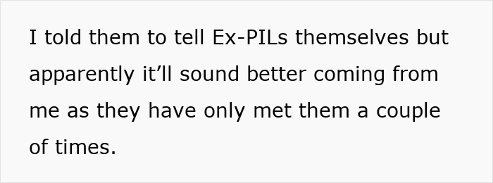 Text about jealous grandparents wanting ex-in-laws to stop giving money to a kid due to unmatched generosity.