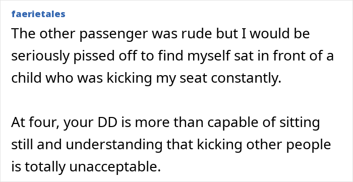 Alt text: Mom defends toddler mid-flight as angry passenger reacts to child’s fidgeting and seat kicking on airplane. Alt text: Mom defends toddler mid-flight as angry passenger reacts to child’s fidgeting and seat kicking on airplane.