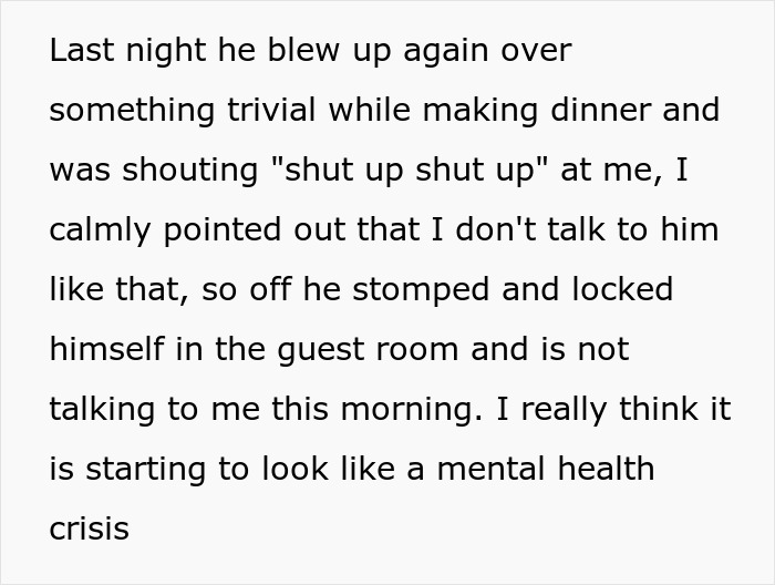 Woman wants to end 24-year marriage after husband demands a paternity test for their teen son, facing mental health crisis. Woman wants to end 24-year marriage after husband demands a paternity test for their teen son, facing mental health crisis.