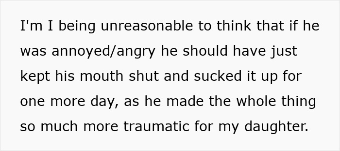 Text expressing frustration about mom’s partner causing trauma by refusing to drive sick father to hospital for daughter. Text expressing frustration about mom’s partner causing trauma by refusing to drive sick father to hospital for daughter.