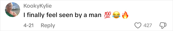 Comment by user KookyKylie expressing feeling understood by a man, sparking discussion on why women love being alone.