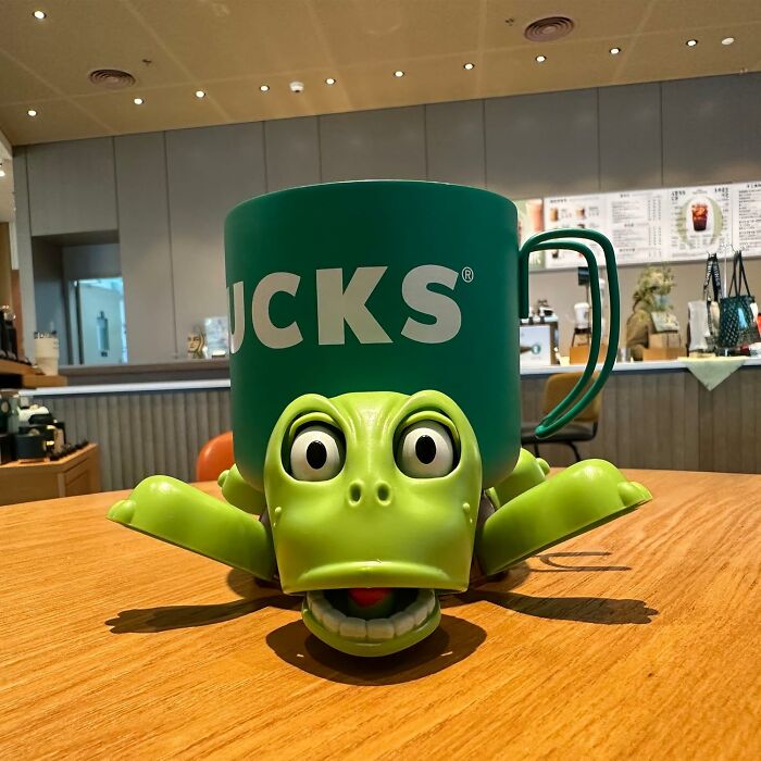 Unique gift mug featuring a quirky frog design, perfect for celebrating beautifully unhinged friendship this Best Friends Day.