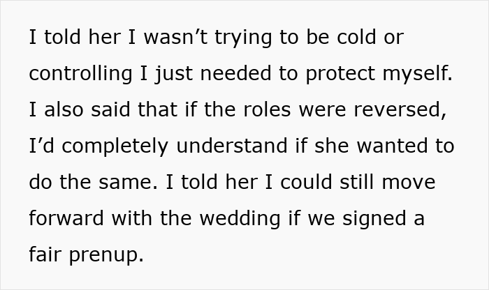 Text about protecting oneself and signing a fair prenup as bride-to-be&rsquo;s secret credit card debt is revealed