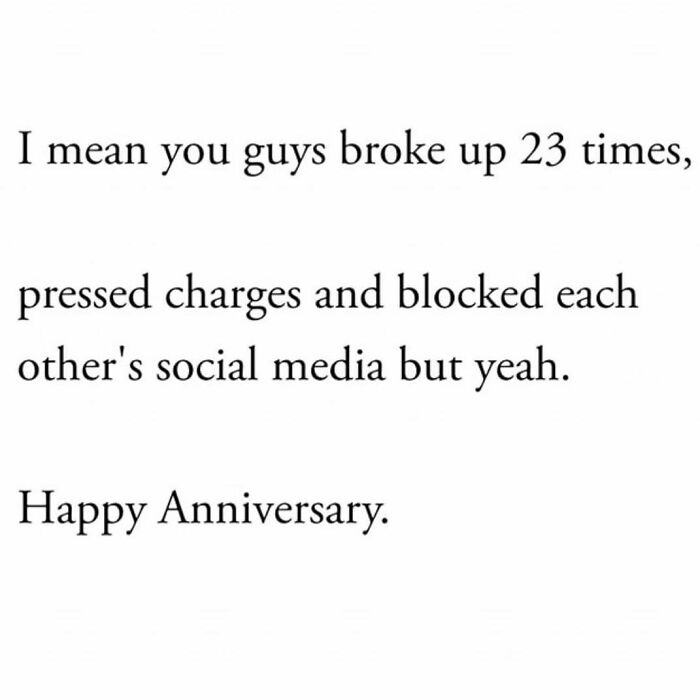 Text post humor about relationship struggles, breakups, and social media blocking, from cute and wholesome posts.
