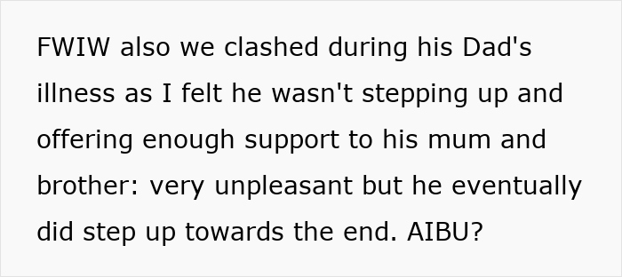 Text excerpt about clashing over elderly parents’ care support and reluctance to step up during illness. Text excerpt about clashing over elderly parents’ care support and reluctance to step up during illness.