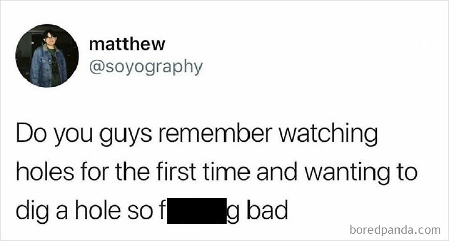 Tweet meme about wanting to dig a hole after watching holes, funny memes about frustration and inconvenience.