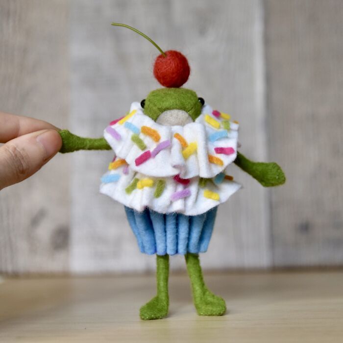I Designed A Frog Doll Sewing Pattern From Felt Fabric And Made Him Lots Of Cute Outfits To Wear!