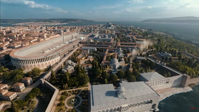 Aerial view of an ancient city with historical architecture illustrating biggest mistakes that changed history.