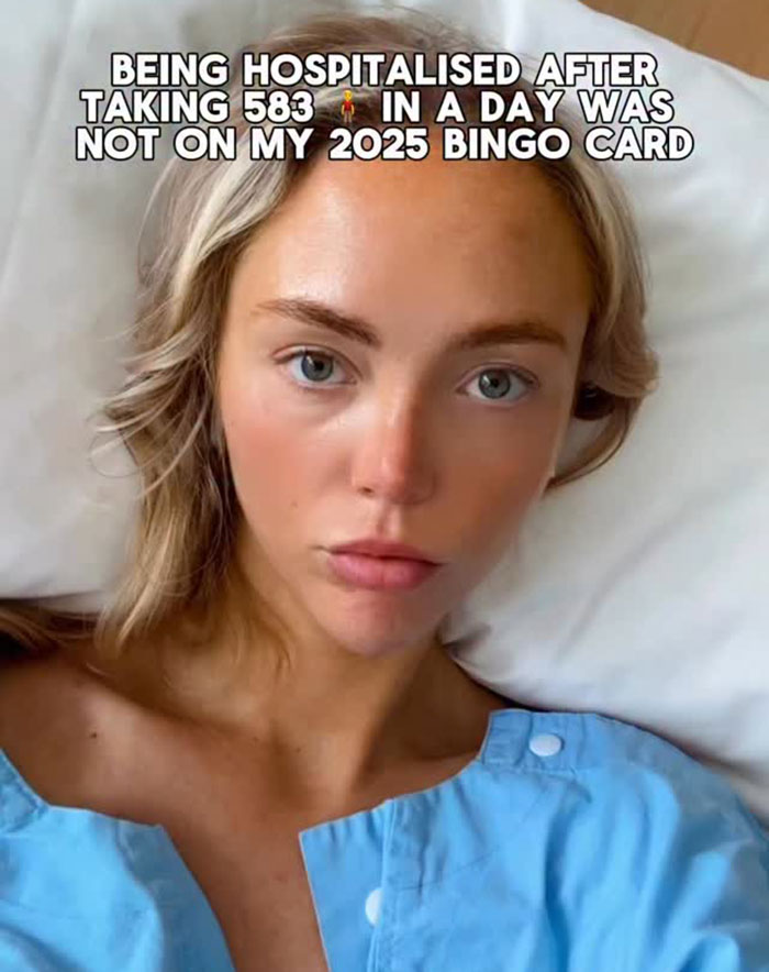 Adult star Annie Knight in a hospital bed after 583-man stunt, despite pain and bleeding, reflecting on the experience. Adult star Annie Knight in a hospital bed after 583-man stunt, despite pain and bleeding, reflecting on the experience.