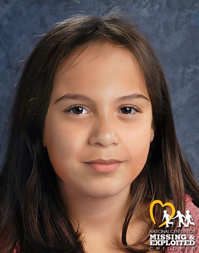 Portrait of a young girl featured by National Center for Missing and Exploited Children in a case involving a locked starving child.