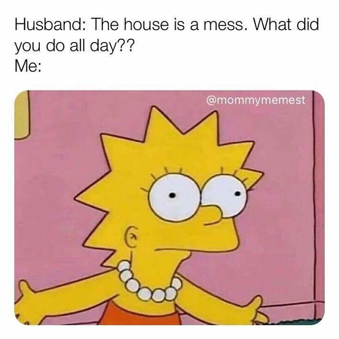 Cartoon character expressing confusion in a funny parenting meme shared by an IG account with relatable content.