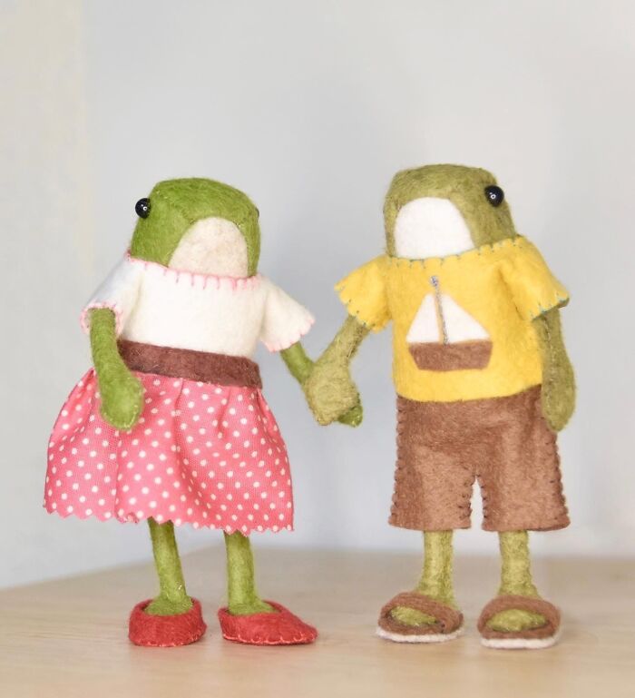 I Designed A Frog Doll Sewing Pattern From Felt Fabric And Made Him Lots Of Cute Outfits To Wear!